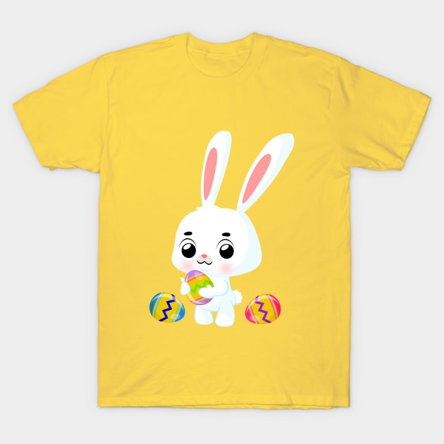 Easter bunny with colored eggs T-Shirt by richhwalsh